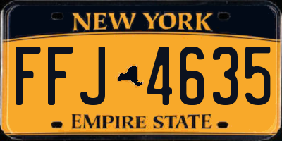 NY license plate FFJ4635