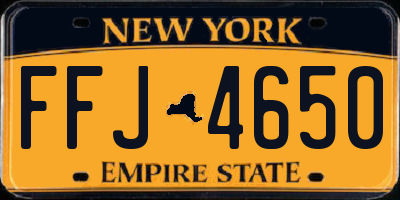 NY license plate FFJ4650