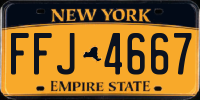 NY license plate FFJ4667