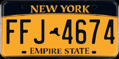 NY license plate FFJ4674