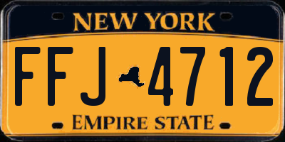 NY license plate FFJ4712