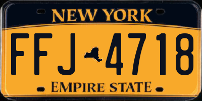 NY license plate FFJ4718