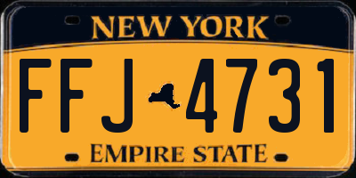 NY license plate FFJ4731