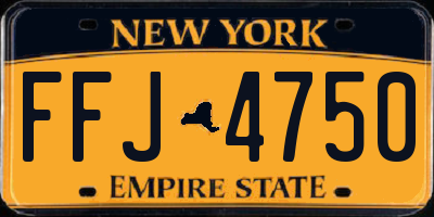 NY license plate FFJ4750