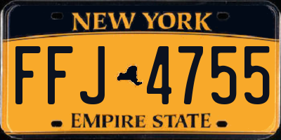 NY license plate FFJ4755