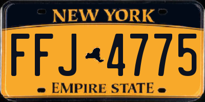 NY license plate FFJ4775