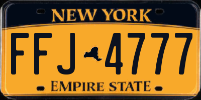 NY license plate FFJ4777