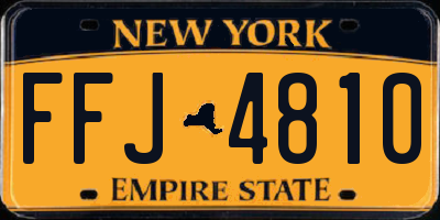 NY license plate FFJ4810