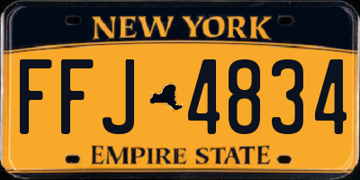 NY license plate FFJ4834