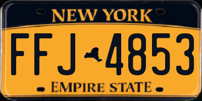 NY license plate FFJ4853