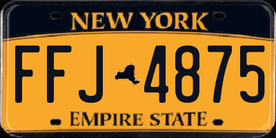 NY license plate FFJ4875