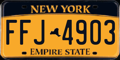 NY license plate FFJ4903