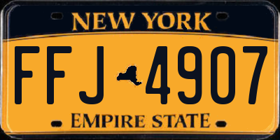 NY license plate FFJ4907