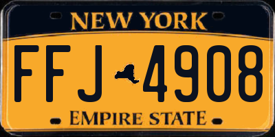 NY license plate FFJ4908