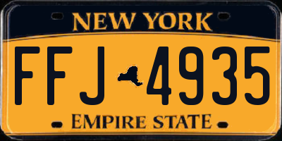 NY license plate FFJ4935