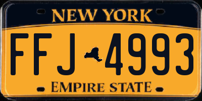 NY license plate FFJ4993