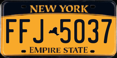 NY license plate FFJ5037