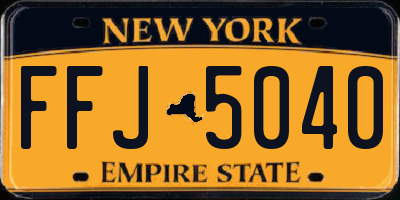 NY license plate FFJ5040
