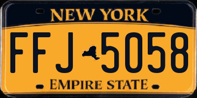 NY license plate FFJ5058