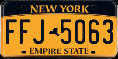 NY license plate FFJ5063
