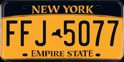 NY license plate FFJ5077