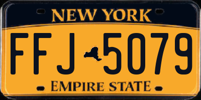 NY license plate FFJ5079