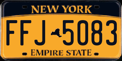 NY license plate FFJ5083