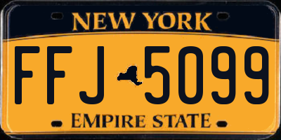 NY license plate FFJ5099