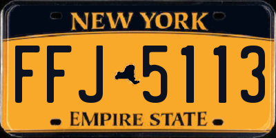 NY license plate FFJ5113