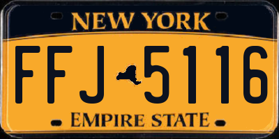 NY license plate FFJ5116