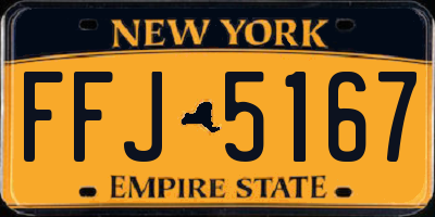 NY license plate FFJ5167