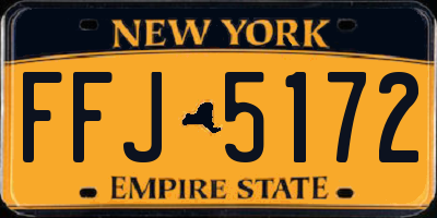 NY license plate FFJ5172