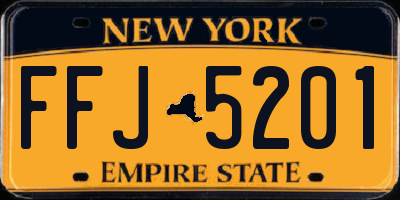 NY license plate FFJ5201