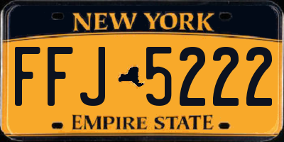 NY license plate FFJ5222