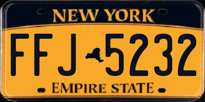 NY license plate FFJ5232