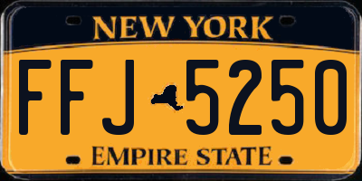 NY license plate FFJ5250