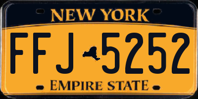 NY license plate FFJ5252