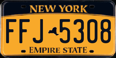 NY license plate FFJ5308