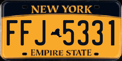 NY license plate FFJ5331