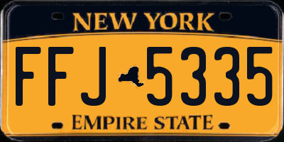 NY license plate FFJ5335