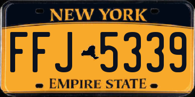 NY license plate FFJ5339