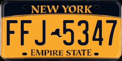 NY license plate FFJ5347