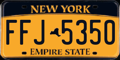 NY license plate FFJ5350