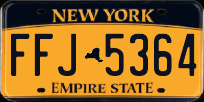 NY license plate FFJ5364