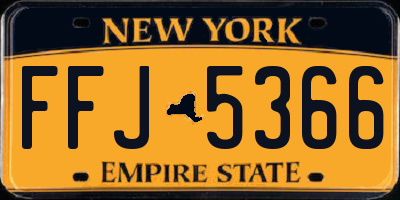 NY license plate FFJ5366