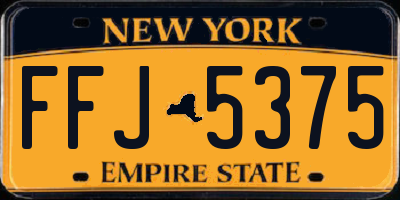 NY license plate FFJ5375