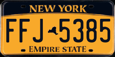 NY license plate FFJ5385