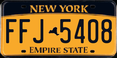 NY license plate FFJ5408