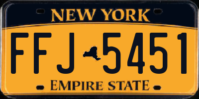 NY license plate FFJ5451
