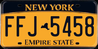 NY license plate FFJ5458